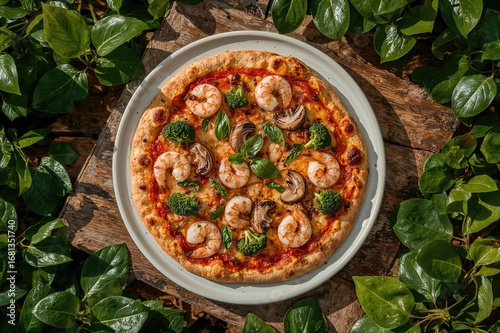 White background pizza topp...
