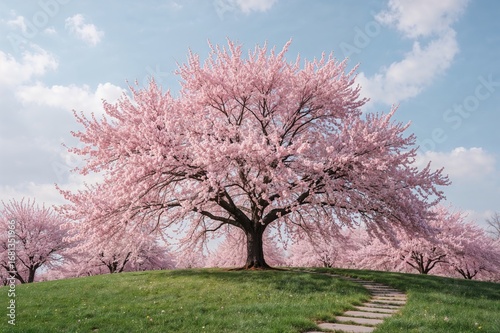 Blossoming Pink Tree Amidst...