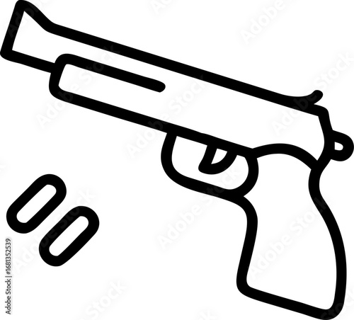 vector illustration of a gun