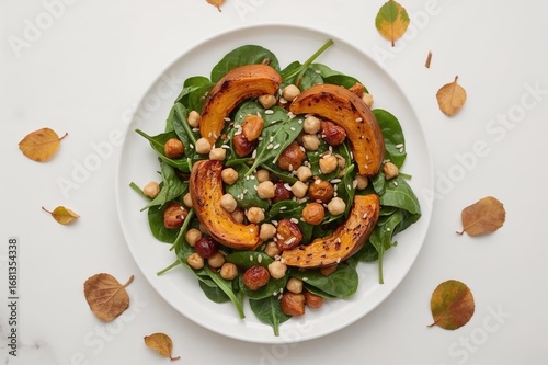 Autumn salad featuring pump...