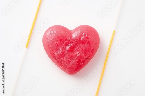 Single heart-shaped candy a...