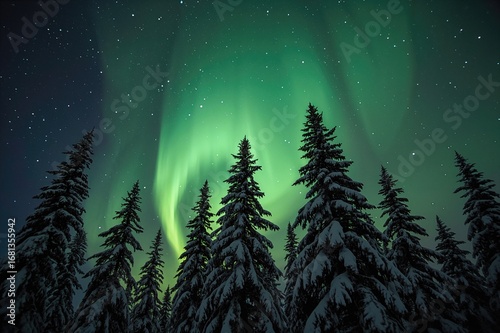 Aurora borealis glowing ove...