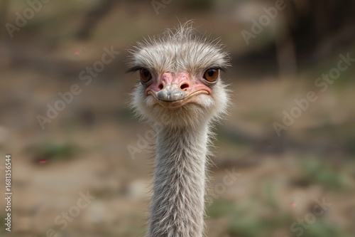 Close-up of an Ostrich's Fa...