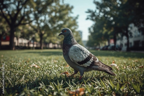 City pigeon enjoying a warm...