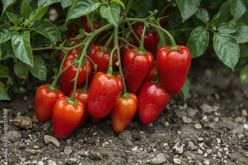 A cluster of tiny red chili...