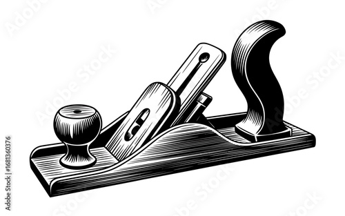 Hand Plane Illustration A Detailed Woodworking Tool Graphic