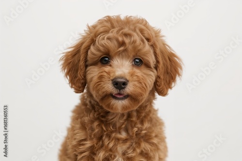 Close-up of tiny red poodle...