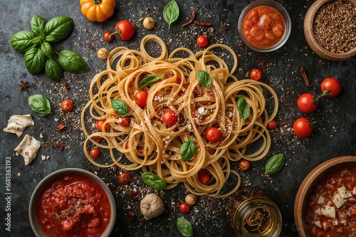 Tagliatelle pasta and cooki...