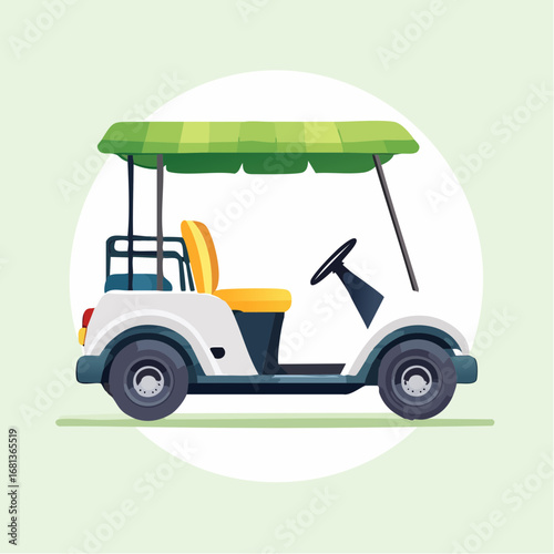 Cartoon Golf Cart Illustration