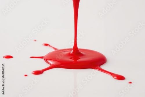 Red paint dripping effect w...