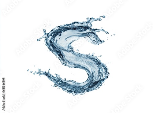Water splashes forming the letter S (3)