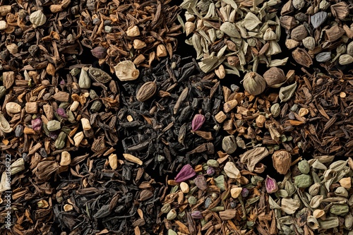 Selection of dried teas. Di...