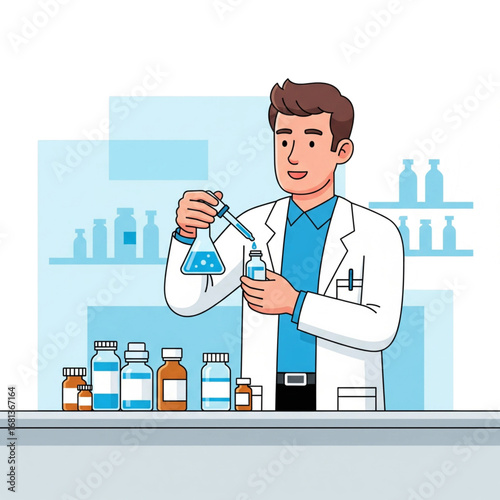 Medical Research Lab Illustration