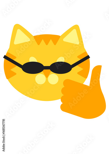 cat showing like in sunglasses