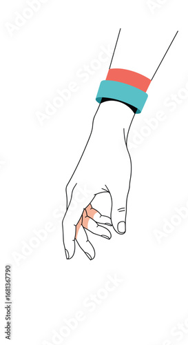 Elegant hand with colorful bracelets symbolizing style fashion and personal expression