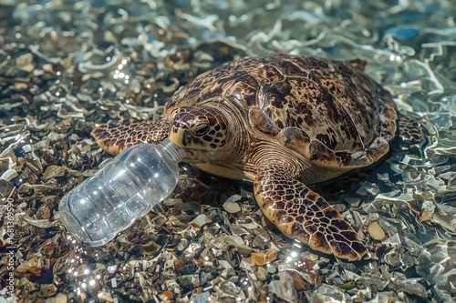 Marine turtle consumes disc...
