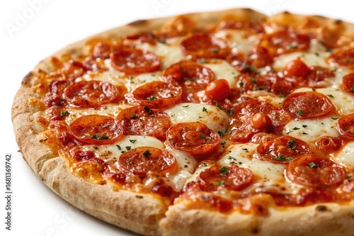 Sliced spicy sausage pizza ...
