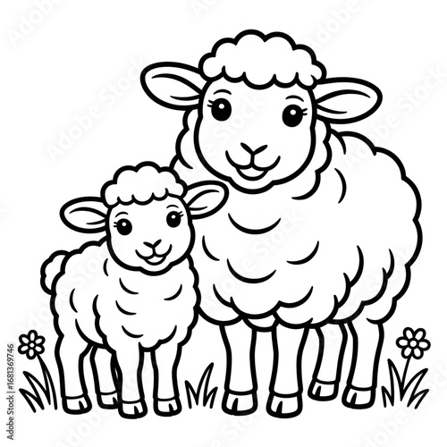 vector illustration of sheep
