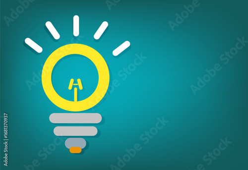 Nice Idea Glowing Lightbulb. Vector concept