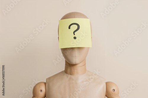 Wooden figure with a sticky...