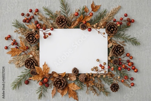 Autumn-themed paper card se...