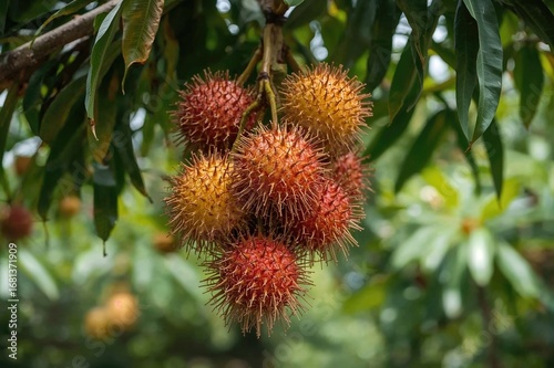 Ripe Rambutan Hanging from ...