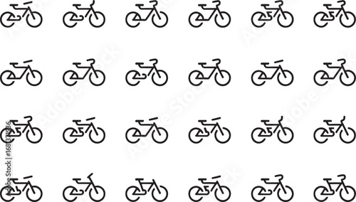 bicycles icon set design silhouette line art illustration royalty free stock photos premium quality
