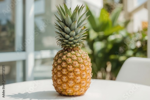 Close-up shot of a pineappl...