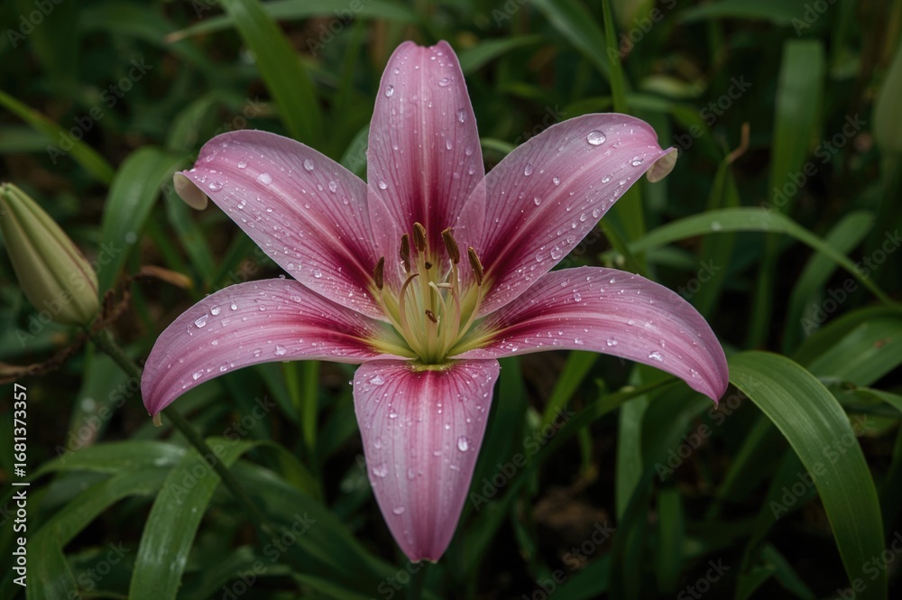 Fototapeta premium The Rain Lily Blooms Gracefully