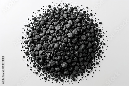 Black coal heap on a plain ...