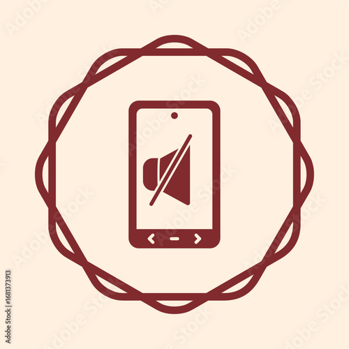 No Volume symbol trendy artwork useful vector Illustration circle design lovely colorful background