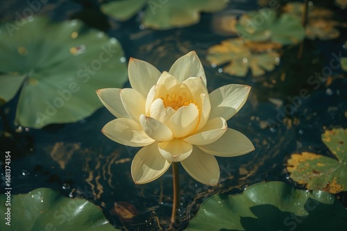 Wallpaper Mural Picture of a bright yellow water lily Torontodigital.ca