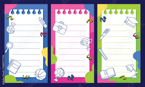 Set of school and education template banner background