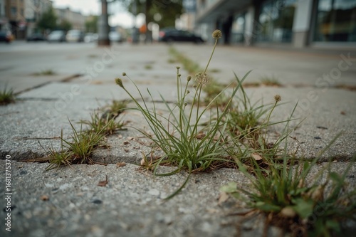 Vegetation sprouting throug...