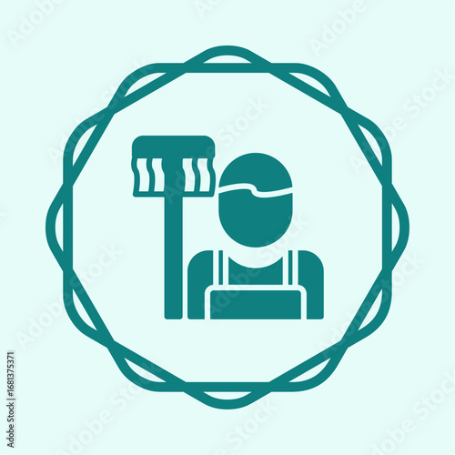 Cleaning Service symbol trendy artwork useful vector Illustration circle design handsome colorful background