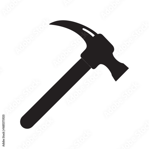 Curved Claw Hammer Silhouette Icon