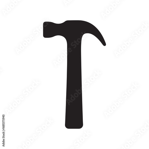 Curved Claw Hammer Silhouette Icon