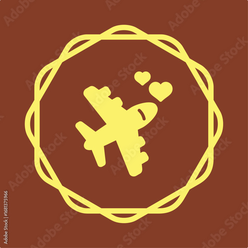 Romantic getaway symbol trendy artwork useful vector Illustration circle design attractive colorful background