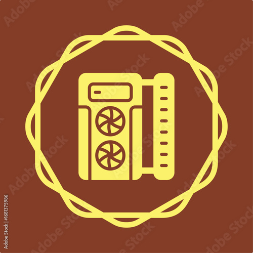 PC Game symbol trendy artwork useful vector Illustration circle design attractive colorful background