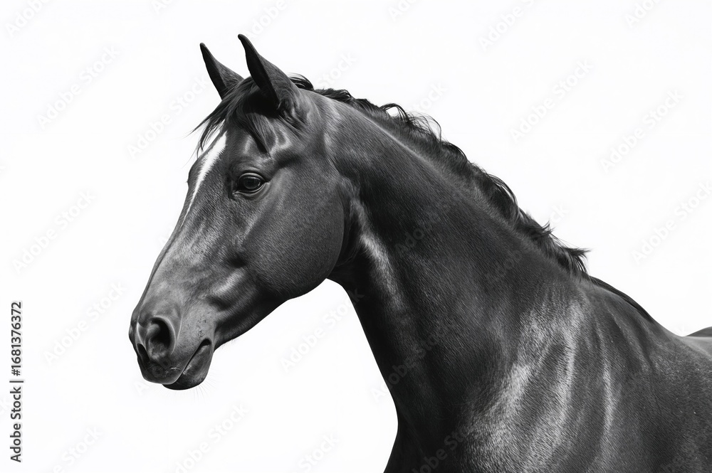 Fototapeta premium Black and white photo of a desert horse