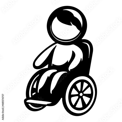 A person in wheelchair vector icon