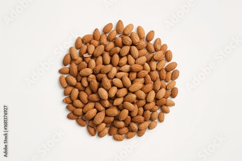 Heap of almond kernels on a...