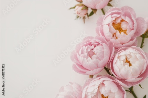 White and pink peony flower...