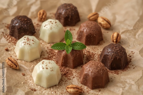 Assorted nutty chocolates w...