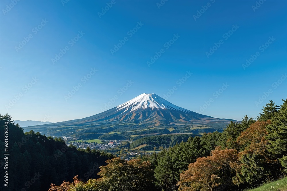 Obraz premium Famous Mountain Viewpoint in a Snow Resort