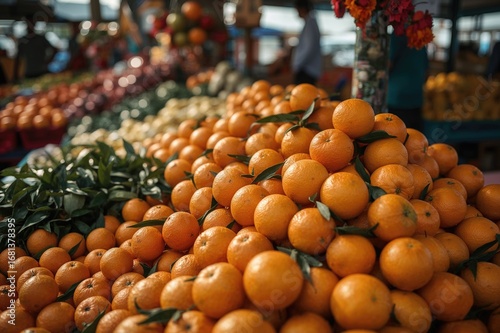 Heap of citrus fruits displ...