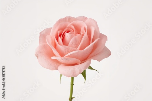 Single pink rose bloom agai...