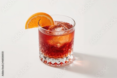 A crystal glass filled with...