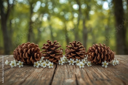 Cones of pine coated in sti...