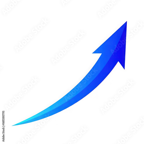 Wallpaper Mural Blue arrow curving upwards with a gradient on a black background curve growth isolated on a transparent background Torontodigital.ca